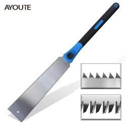 Japanese Woodworking Double Side Saw, Three Side Tooth Grinding Quick Hand Saw, Household Hand-held Wood Cutting Flush Cut Trim