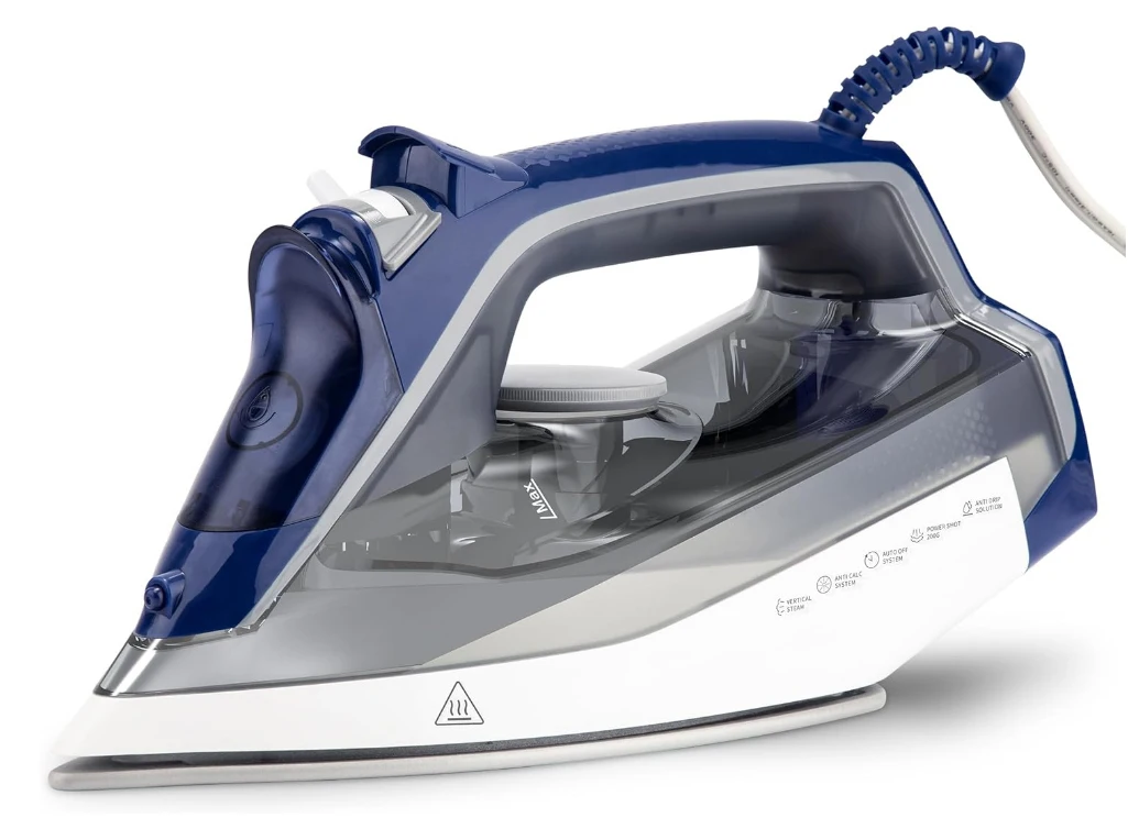 Steam iron, steam iron with quick heating ceramic base plate, clothing iron with large 13.52 oz water tank, self-cleaning