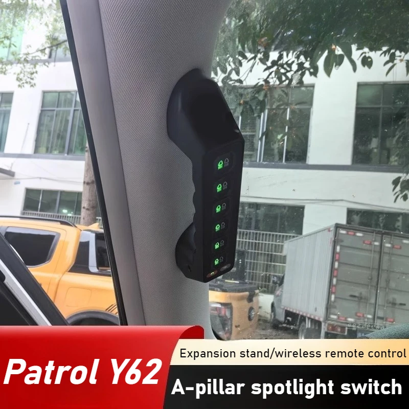 

For Nissan Patrol Y62 Car Six-way A-pillar Handle Switch Led Spotlight Integrated Off-road Wireless Remote Control Switch Handle