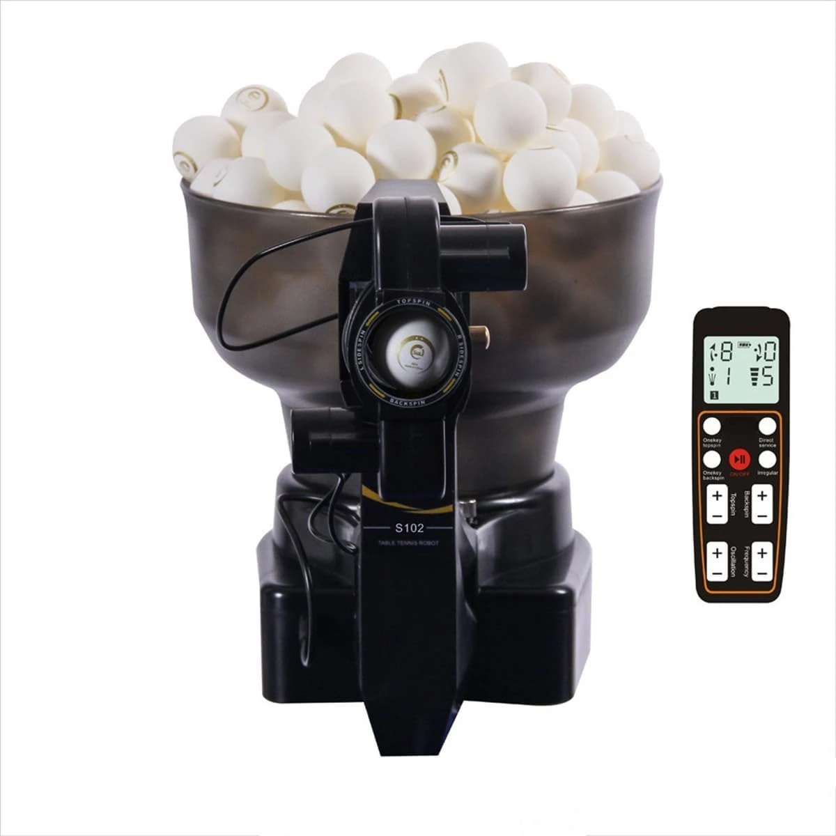 Table Tennis Robot Ping Pong Ball Machine S102 Wireless Remote Control Automatic Table Tennis Machine for Training