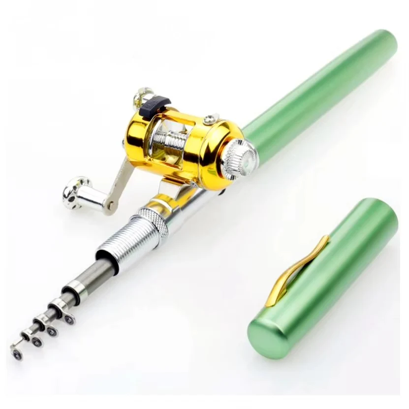 1PCS Aluminum Alloy pen Fishing Rod Mini Portable Pocket Small Fishing Rod Ice Raft Fishing Bridge Fishing 1 Meter image 5