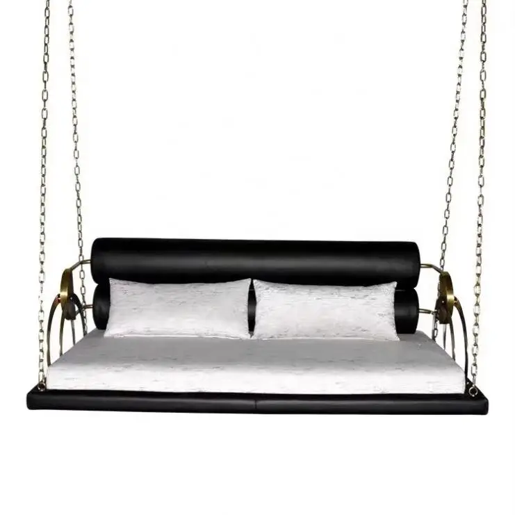 Light luxury modern design living room furniture hanging chair metal stainless steel swing villa furniture