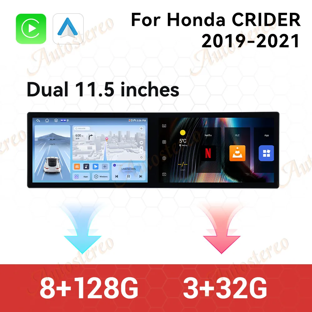 Android 14 For Honda CRIDER 2019-2021 11.5 INCH Smart Large Screen DVD Player Wireless CarPlay GPS Navigation Player Head Unit view 6