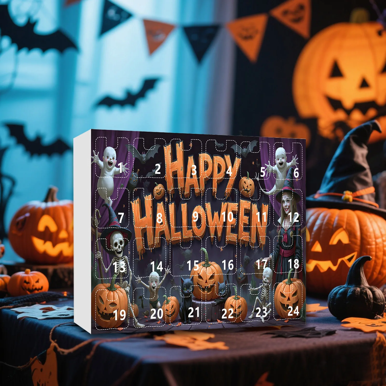 Giocattoli di Halloween per bambini Calendario per il conto alla rovescia Zucca A forma di resina Atmosfera popolare interessante festival giocattoli per bambini caldi