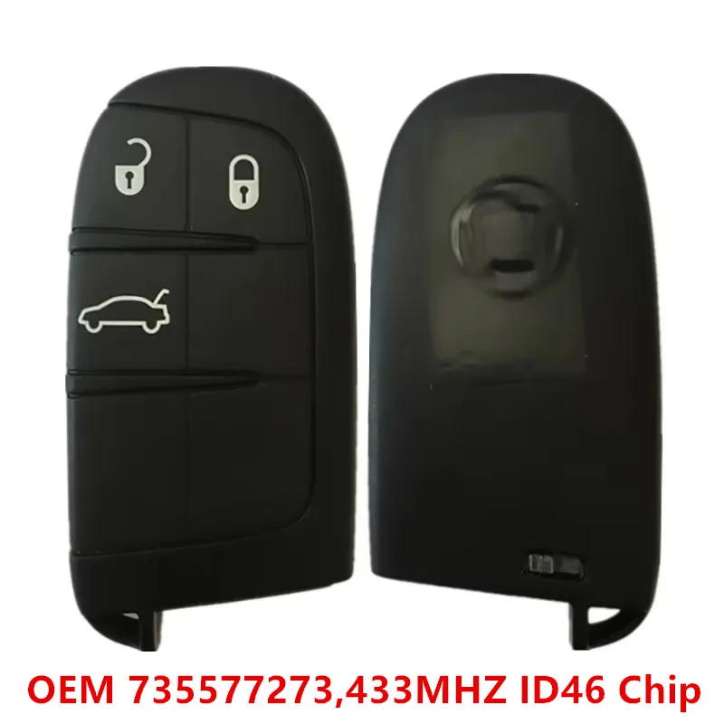 

KEYECU OEM Smart Keyless Key Fob 3 кнопки 433 МГц PCF7945 для Fiat 500L 2014-2018 Freemont 2011-2015 P/N: 735577273