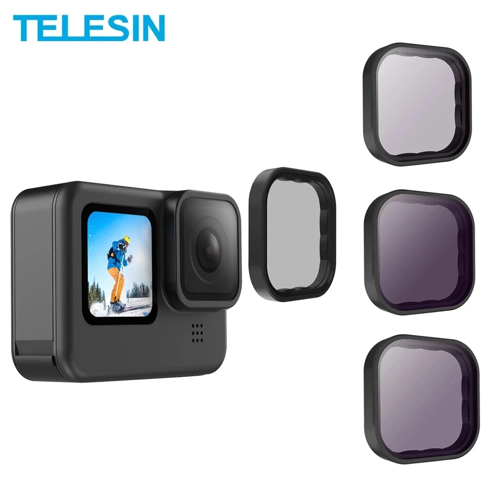 TELESIN For GoPro12 ND8 ND16 ND32 CPL Lens Filter Set Aluminium Alloy Frame for GoPro Hero 9 10 11 12 Camera ND Lens Accessory