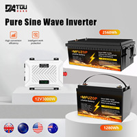 DATOUBOSS 3000W Pure Sine Wave Power Inverter Kit with Battery 3x100Ah 2x200Ah 2x300Ah Options for Home Backup Solar RV Off-Grid