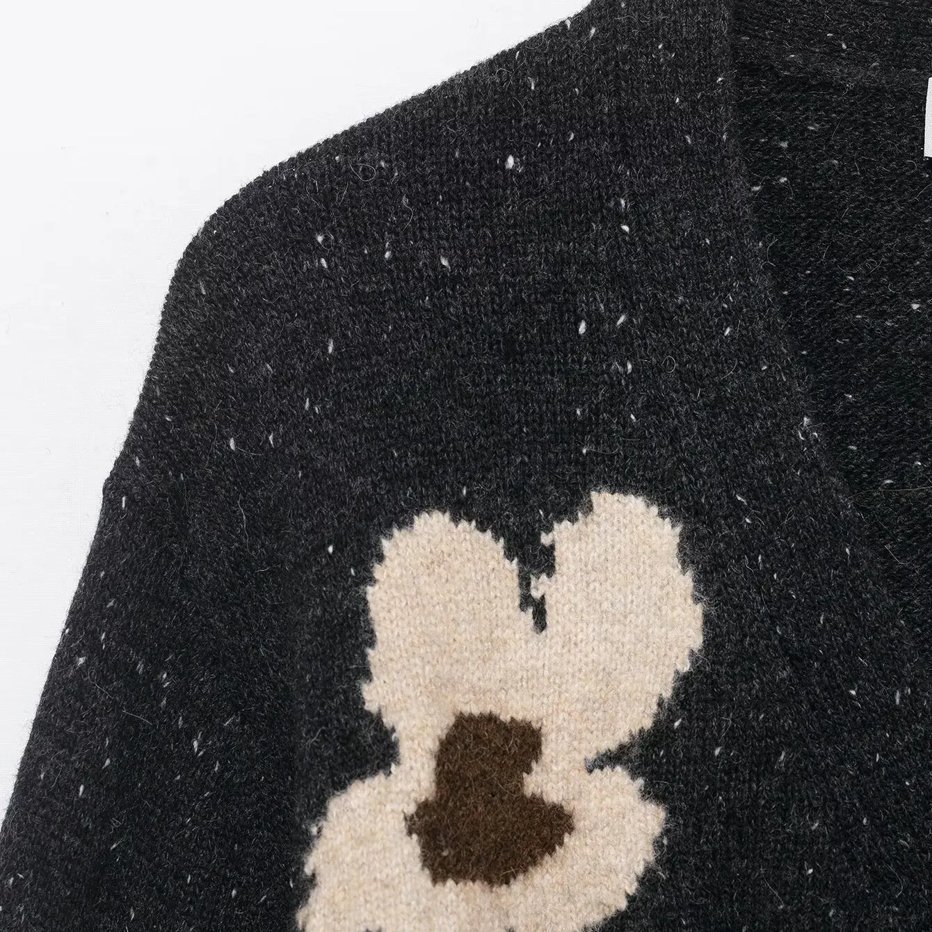 JNLEAOG otoño nueva Faion bordado Floral tejido prendas de vestir exteriores sueltas cárdigan largo Sve fibra de poliéster frente abierto