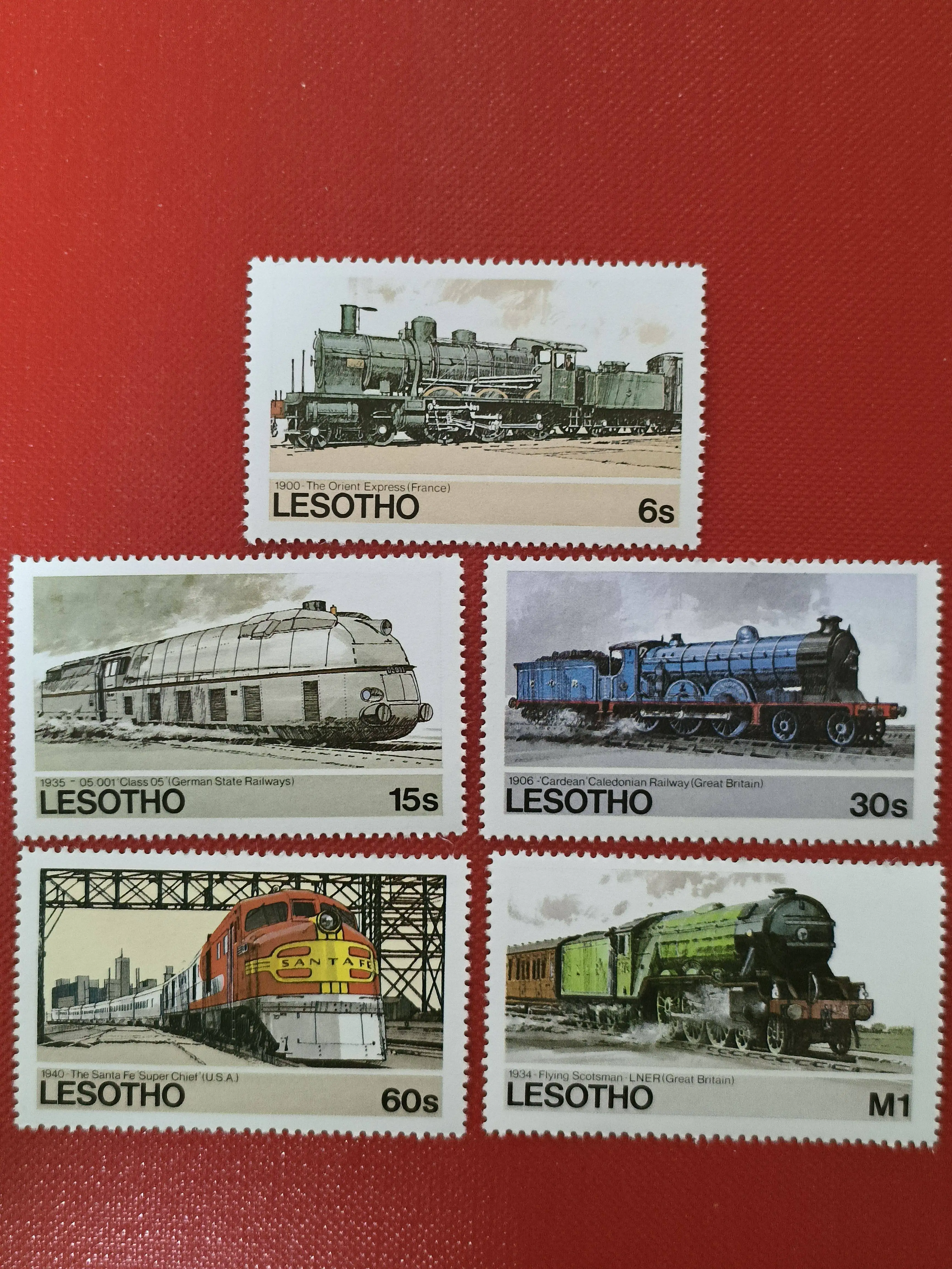 5 Pçs/set Novo Selimbo Postal Lesotho 1984 Selos Postais de Trém MNH