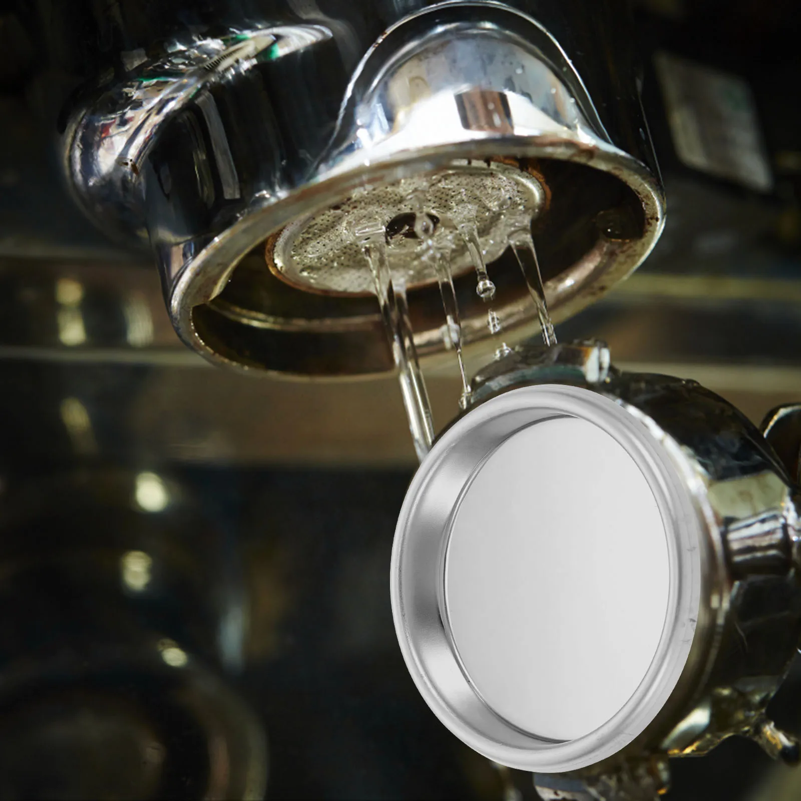 58mm Blind Filter for Coffee Machine Cleaning Metal Backflush Disk Group Handle Replace Standard Filter