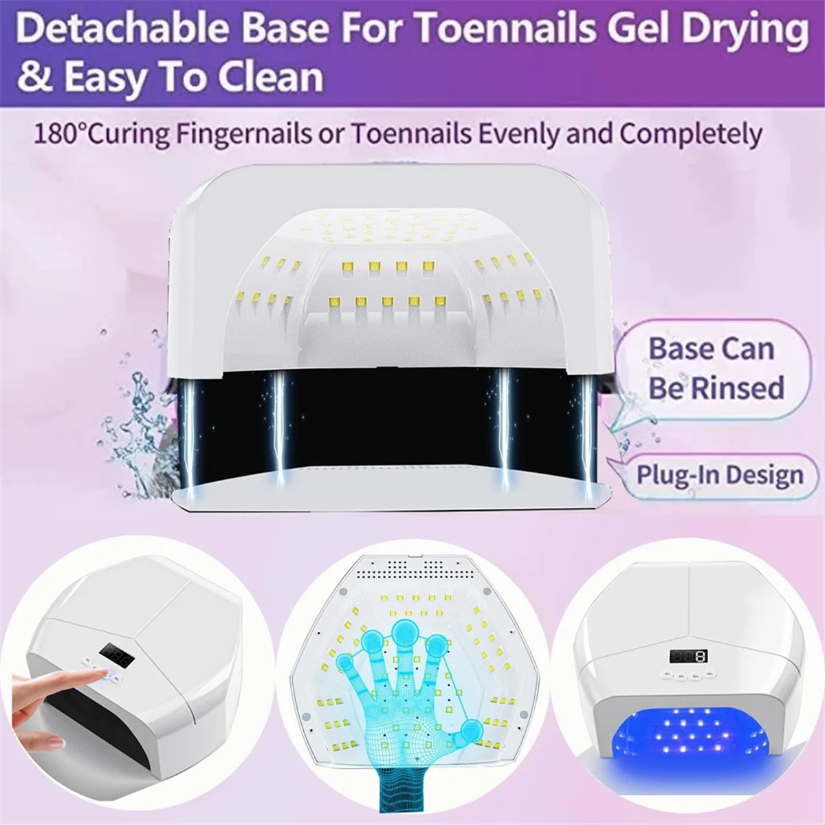 AA25 UV Nail Lamp Nail Light Therapy Machine UV Nail Polish Baking Lamp Quick Curing Dryer for Gel Polish LED Lamps US Plug