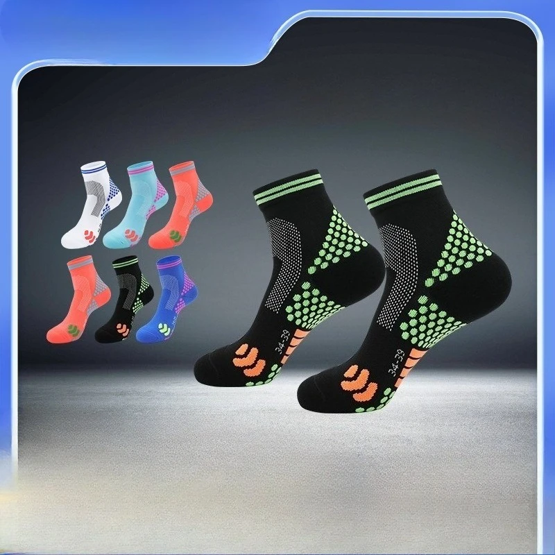 Running Socks for Men Women Sports Socks with Terry Cushion for Jogging Cycling Badminton