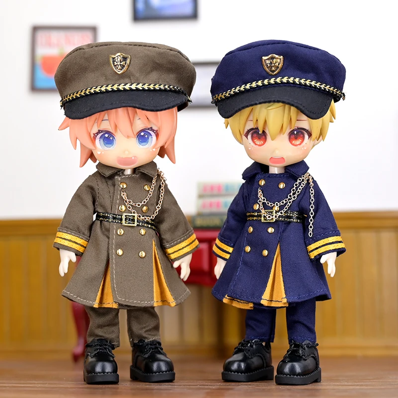 Ob11 Doll Clothes General Uniform With Badge Hat Navy Doll Uniform Accessories For Ob11,Obitsu11,Molly, Gsc, Ymy, 1/12bjd Dolls