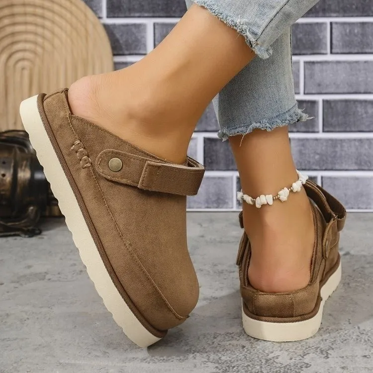Sandals Women 2026 New Soft-soled Leather Women's Baotou Slippers Couple Fashion Breathable Casual Comfortable Half-support Shoe