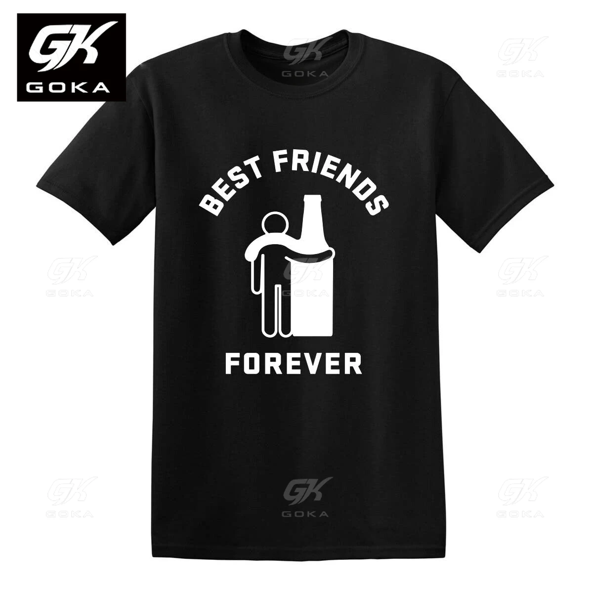 Funny Best Friends Forever Drunk Drink Beer Alcohol BBQ Party Joke Graphic T Shirts for Mens Clothing Cotton Tees Printed Tops