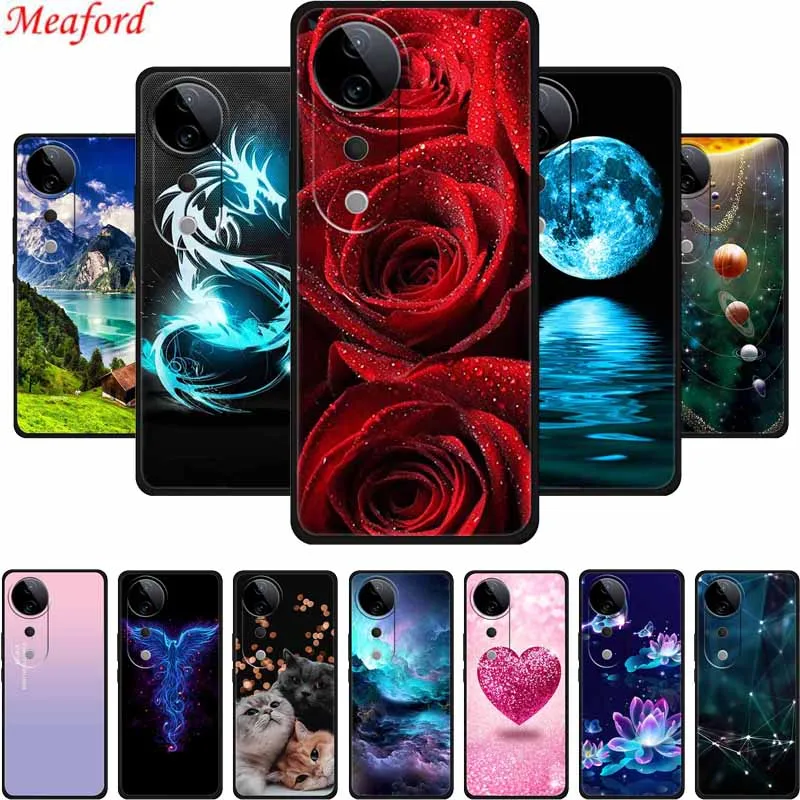 Phone Case For Vivo V40 Pro Back Cover Case V 40 Pro Shockproof Black Silicone Soft Funda For Vivo V40 Pro Case V40Pro Shell Bag