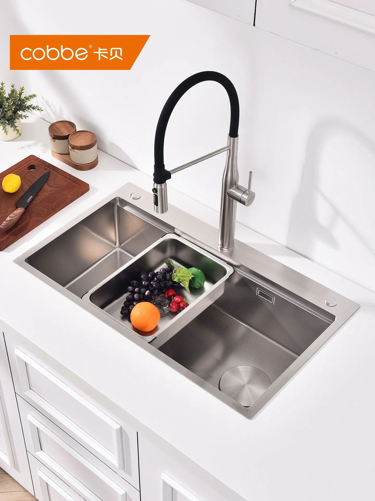 YJQ thickened stainless steel sink kitchen household washing basin dishwasher replacement manual large single tank