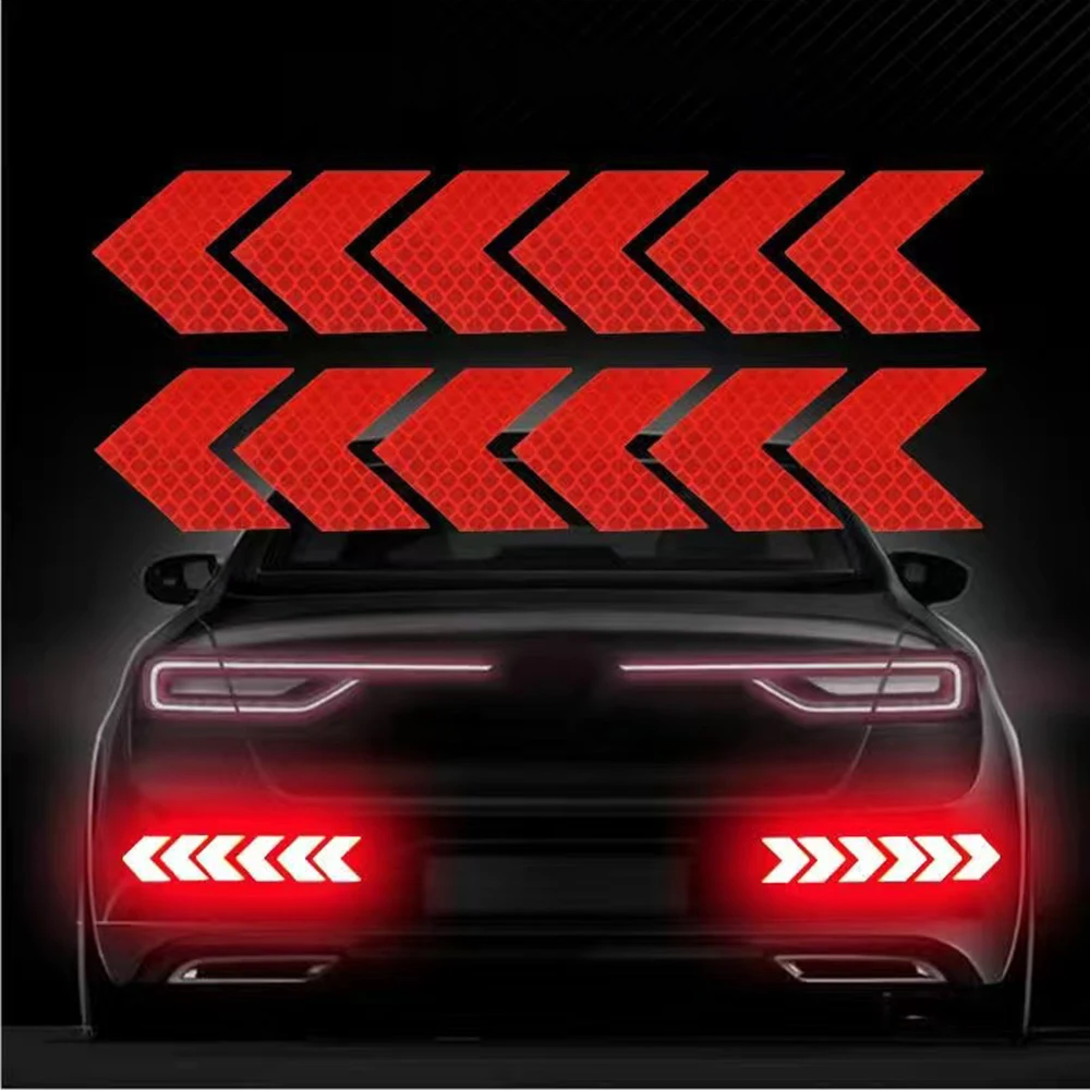 12 Pcs/Set Reflective Sign Tape Warning Safety Sticker for Car Bumper Trunk Reflector Hazard Tape Motorcycle Accessories image 5