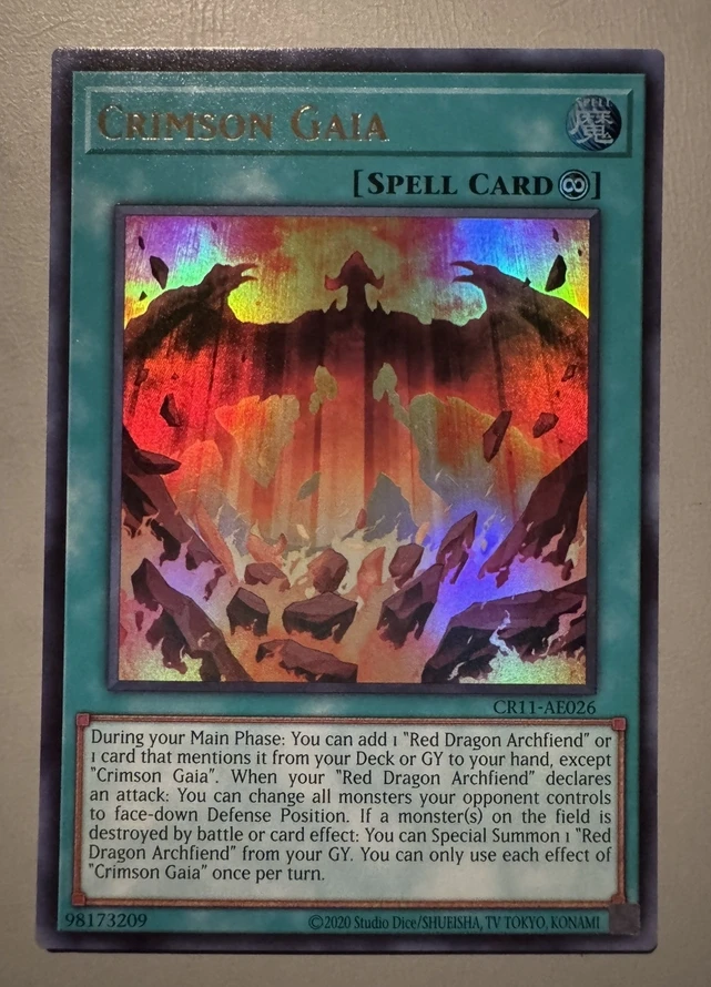 

Yugioh KONAMI Duel Monsters CR11-AE026 Crimson Gaia Ultra Rare Asian English Collection Mint Card