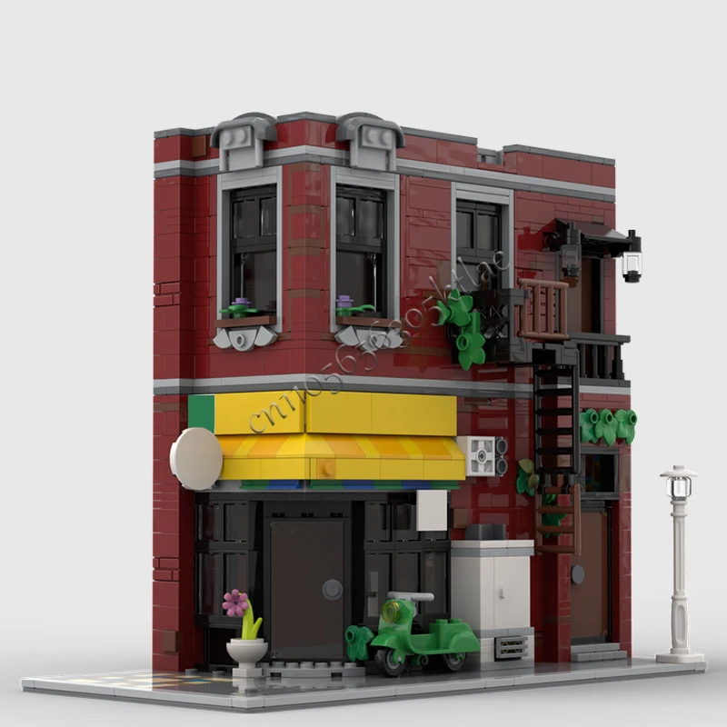 Fotografia 3: 1105 Peças MOC-10321 Modelo de Edifício de Apartamentos e Loja de Conveniência com Cenário Urbano, Quebra-Cabeça Personalizado DIY, Tecnologia de Montagem Criativa, Brinquedo Infantil, Presente