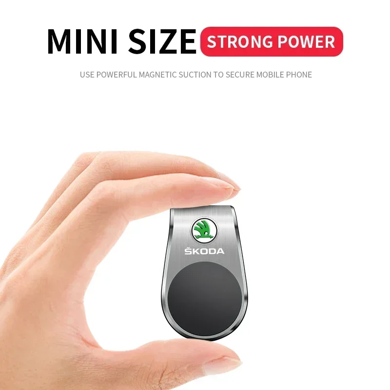 Car 360° Metal Magnet Phone Stand For Skoda Octavia Fabia Rapid Superb Kodiaq Scala Karoq Citigo Kamiq Roomster Enyaq Goods
