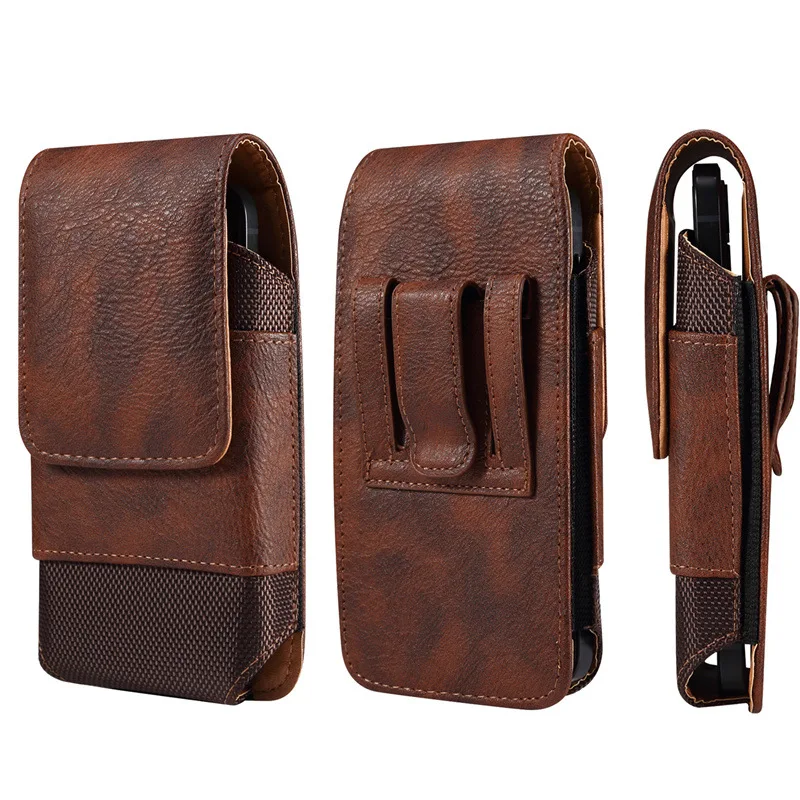 Phone Cases for iPhone Samsung Xiaomi Oneplus Accessories Luxury Holster Leather High-end Belt Clip Holder Cell Phones Pouch