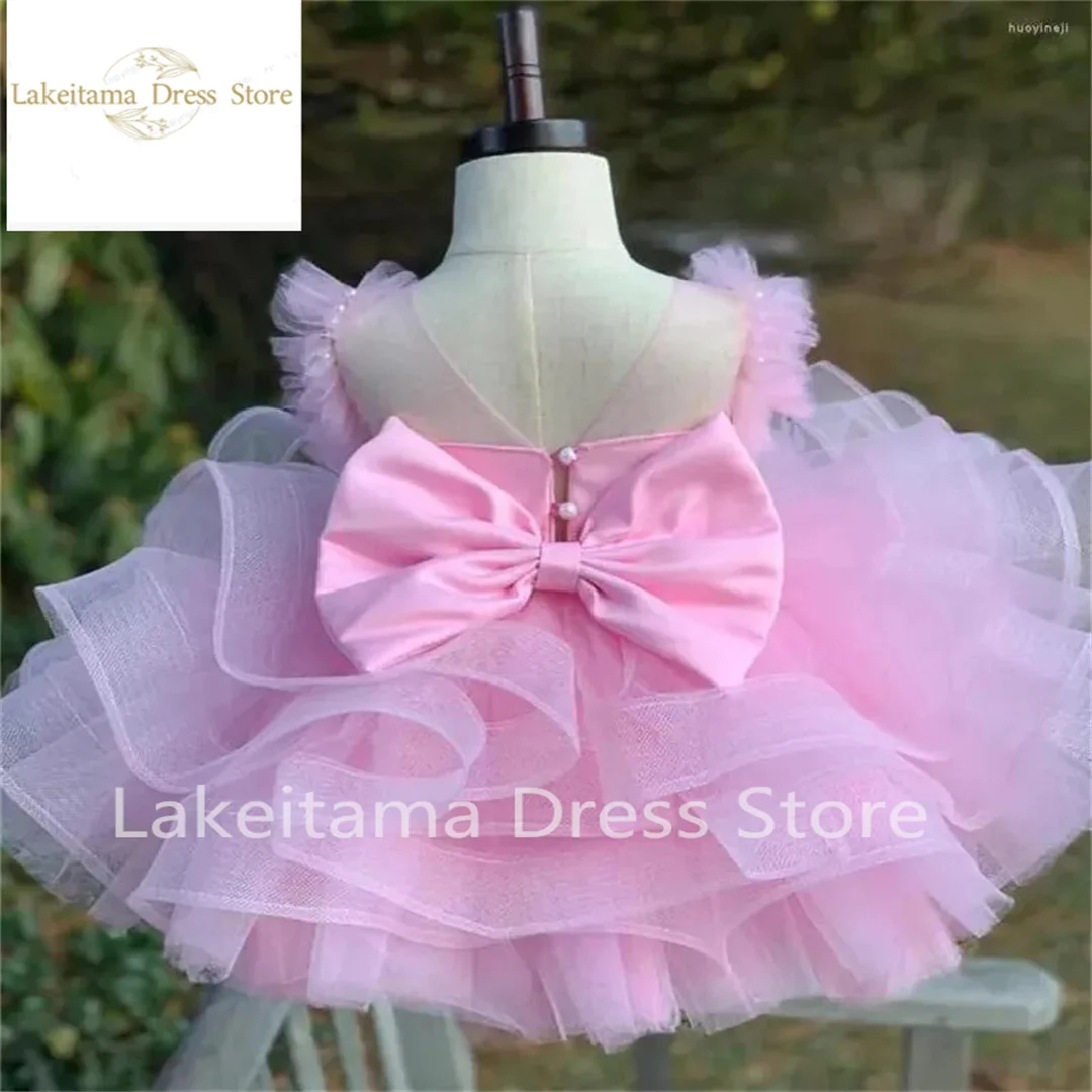 フラワーガールドレス 長袖 ホワイト アイボリー ハイネック 結婚式のゲスト用 子供 ブライドメイドドレス レース サテン 初聖体