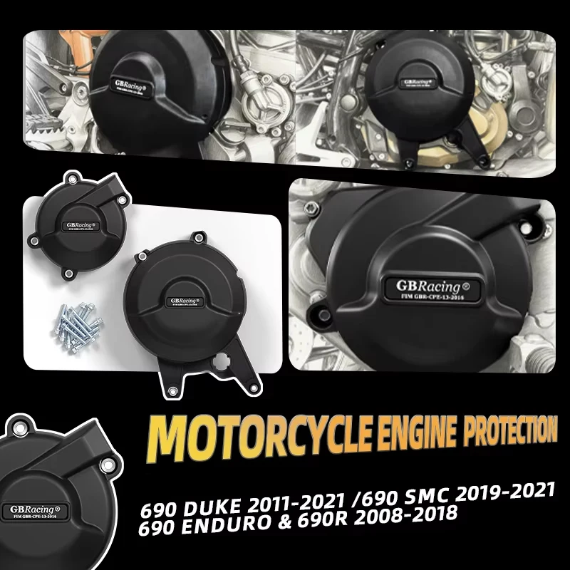 

V2 GBRacing accesorios moto carenados For 701 SUPER MOTO & 701 ENDURO and 690 R/SMC/ENDURO motos Secondary Engine Cover Set