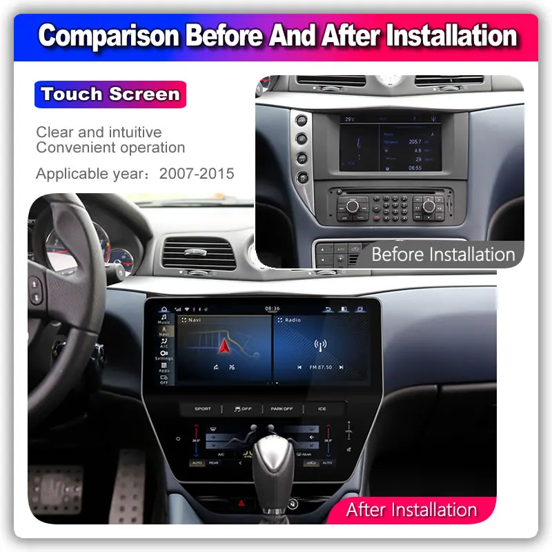 Android Car Radio For Maserati GT GC GranTurismo Carplay GPS Navigation DVD Multimedia Video Player 4G Car stereo Autoradio Unit