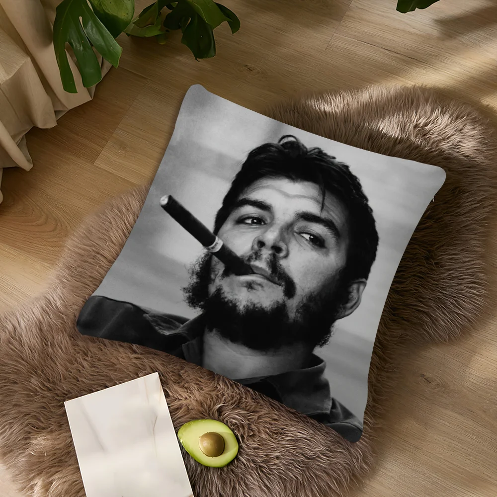 Che G-Guevaras Kissenbezug zum Rauchen, Wohnzimmer-Akzent, Couch-Rückenstütze, quadratisches Lounge-Kissen, bequemer Nickerchen-Begleiter, Kissenhülle – Detail 5