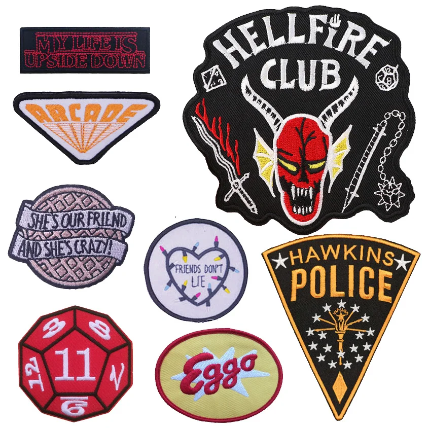 Телевизионная драма ужасов «Друзья не лежать» Eggo, железные нашивки, значок Хокинса, аксессуары для одежды, вышивка