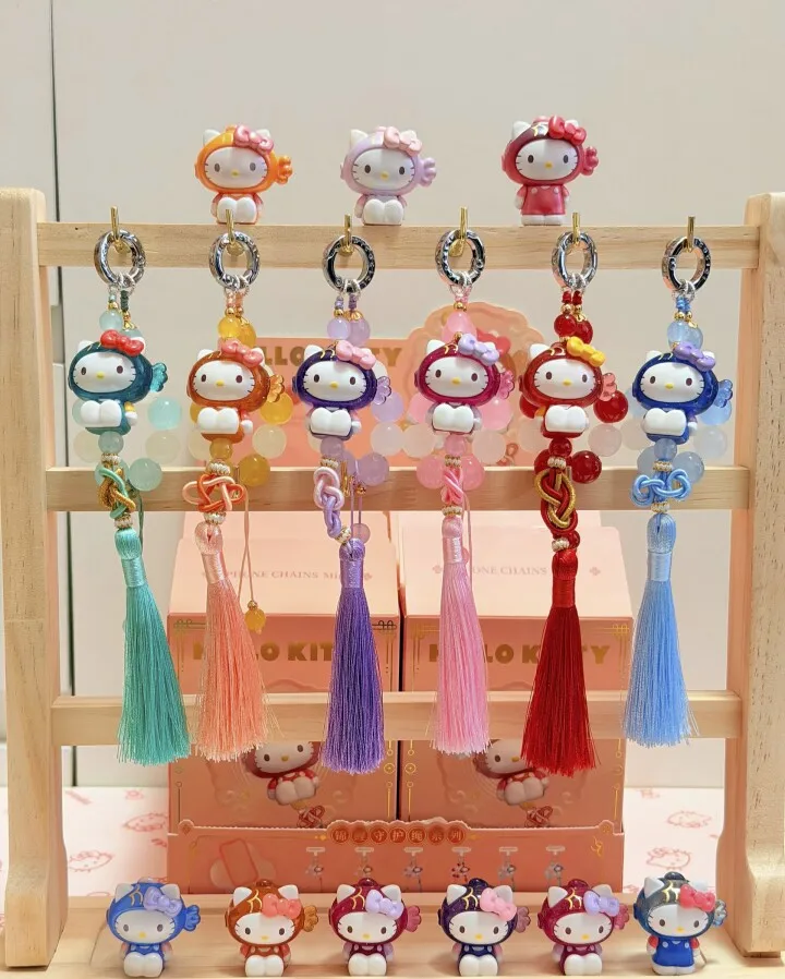 

Genuine Hello Kitty Koi Fish Guardian Rope Mobile Phone Chain Mini Blind Box Ornament Figure Trend Toy Child Girl Birthday Gift