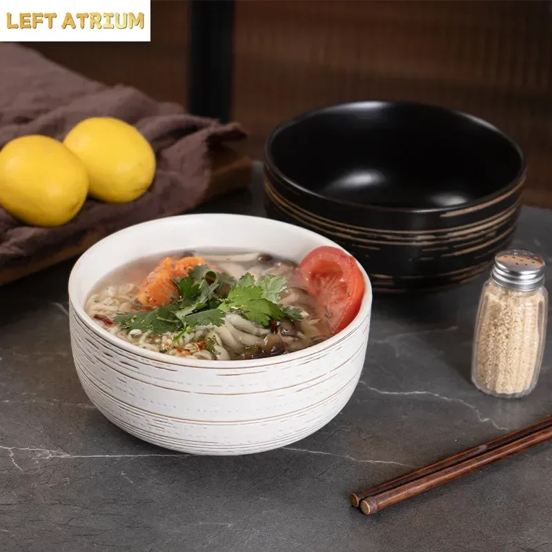 Japanese-style Lamian Noodles hand-painted brushed ceramic bowl retro Tang priest family soup pot network celebrity tableware