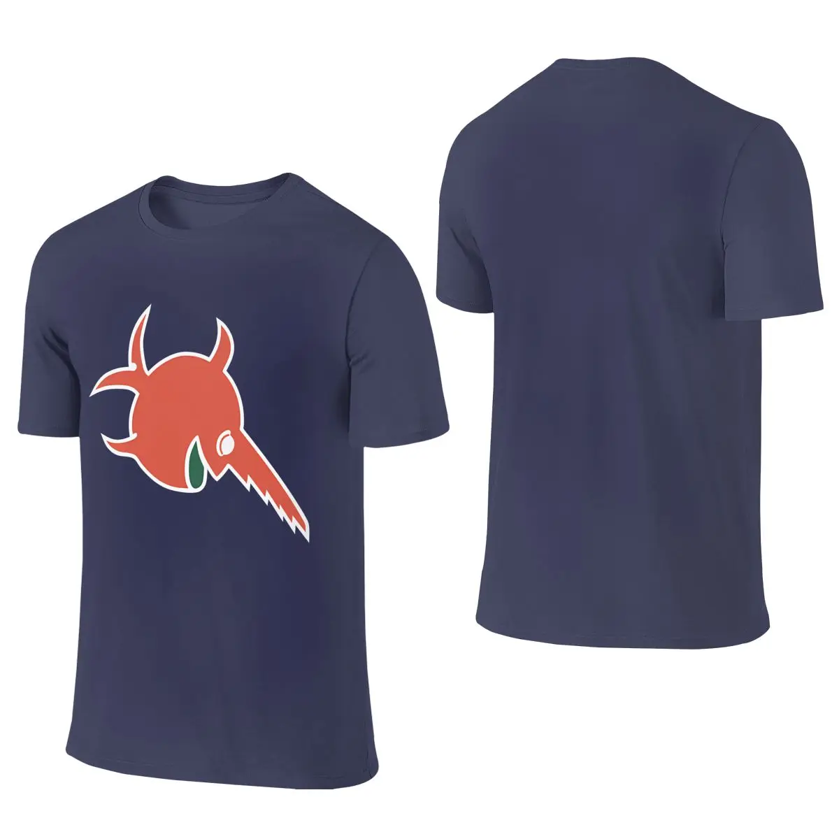 Coral Color Option Fish Saw Sign On German Delicate Reversible T-shirt Light Minimalism Breathable Men's T-shirts