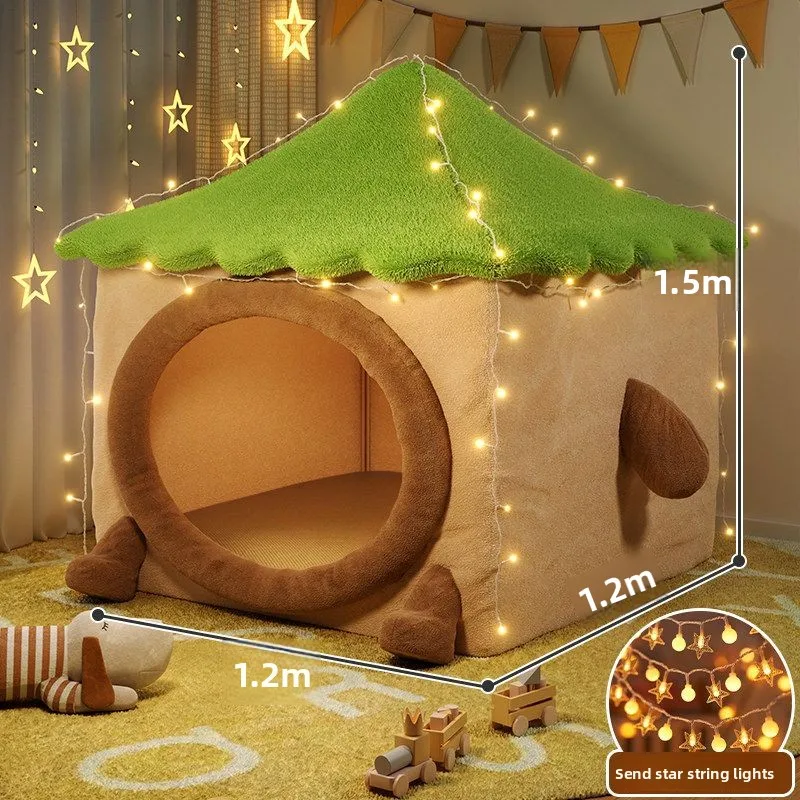 Sofa reclining sleeping human giant cat, kennel sleeping tent girl cute bedroom cartoon Internet celebrity