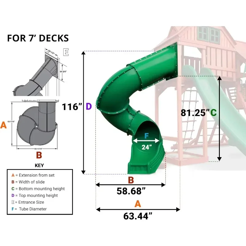 نسخة مطورة مشهورة (أخضر). شريحة أنبوبية توربو بطول 7 أقدام #5