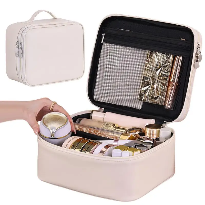 

Дорожный косметичка, косметичка большой емкости, двухслойные косметички с разделителем и ручкой, косметичка для ванной комнаты