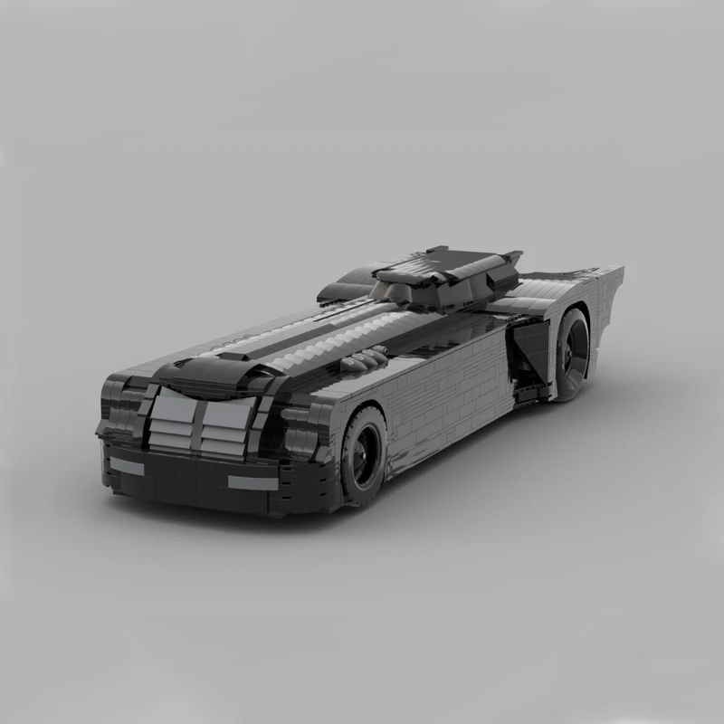 Black Bat Chariot Sports Car Batcar Model MOC Building Block Famous Movie Supercar Brick Toy Children's Gifts