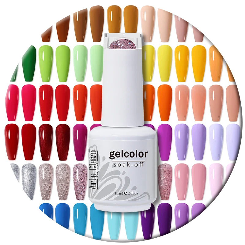 Arte Clavo 15ml เล็บเจล 404 สี Soak Off UV LED Lakiery Hyowe Vernis เต็มรูปแบบสีแดงภาษาโปลิชคํา UV เล็บ Art เล็บ