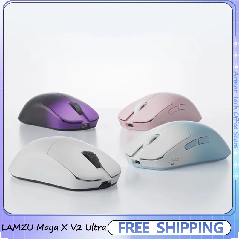 Mouse Gamer Sem Fio Ultra Leve LAMZU Maya X V2 com Sensor 54LM20, Bateria de até 180H, Ergonômico para Computador