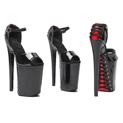Leecabe-Sandales à Talons Hauts et Bout Ouvert, Chaussures de Pole Dance, 23cm, 9 Pouces