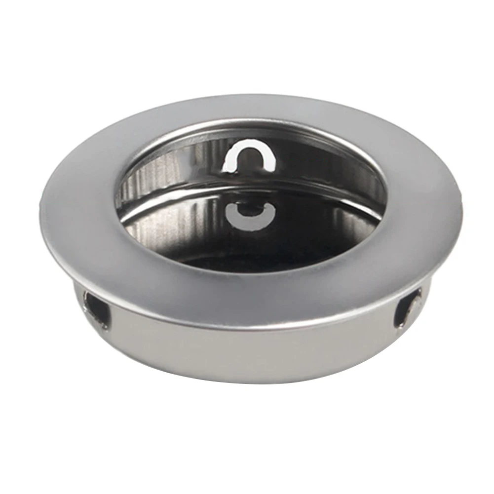 Stainless Steel Based Recessed Round Pull for Use on Sliding Doors Requiring a Clean and Integrated Appearance