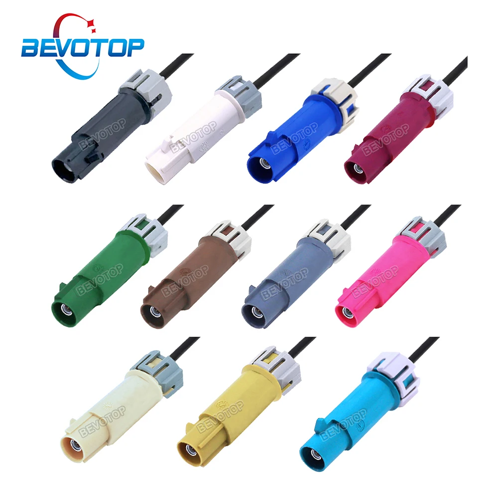 1PCS Waterproof Fakra Cable Code A/B/C/D/F/G/H/I/K/Z Male to Male Plug Connector Car Video Fakra Jumper RG174 Pigtail BEVOTOP