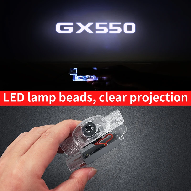 لكزس GX550 2024 2025 GX550h الباب ترحيب مصباح تعديل الداخلية ترقية الملحقات مصباح إسقاط HD باب السيارة الخفيفة
