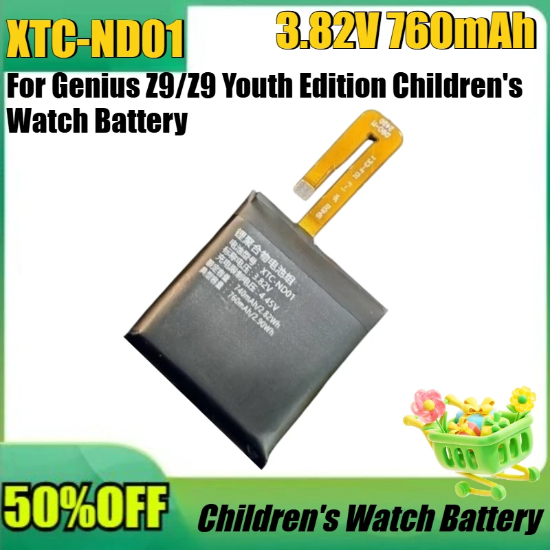 

New XTC-ND01 3.82V 760mAh High Quality Battery for Genius Z9/Z9 Youth Edition Children's Watch Battery W2201AC XTC-ND01