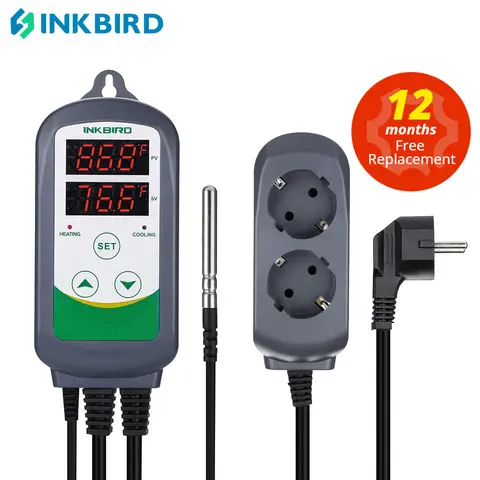 INKBIRD ITC-308 Regolatore di temperatura a doppio relè per riscaldamento e raffreddamento, Carboy, fermentatore, temperatura del terrario a effetto serra. Controllo