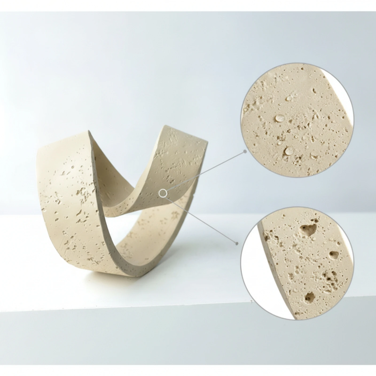 Abstract Sculpture Matte Loop Sculpture Tabletop Ornament Minimalist Statue Accent for Living Room, TV Cabinet