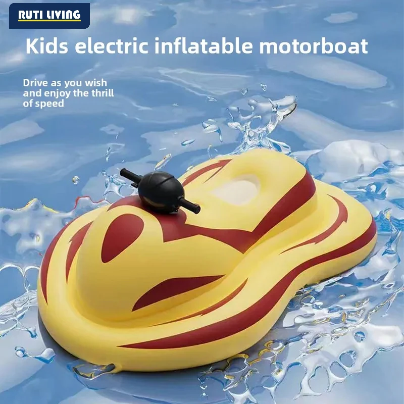 Inflatable Electric Water Scooter 6-8KM/H Speed IPX7 Waterproof Jet Ski For Kids Adults Motorized Swimming Pool Toy Float