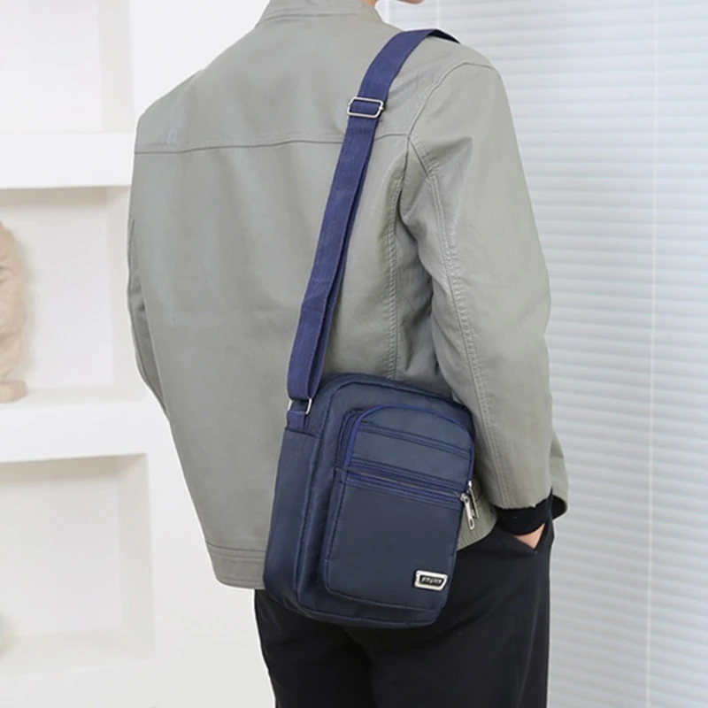 Bolsos hombro para hombre, bolso cruzado informal Oxford, bolsos negocios multifuncionales