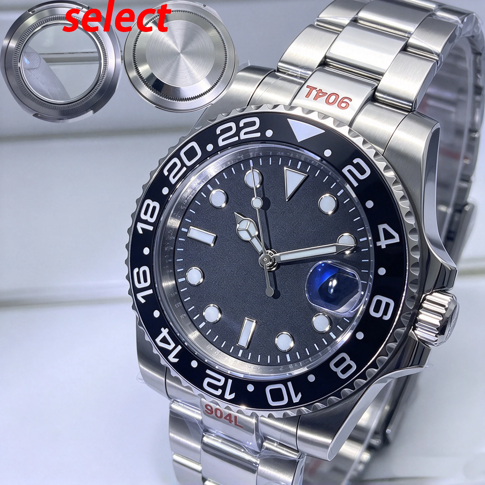 40mm Stainless Steel Case And Strap, Suitable For NH35, NH36, NH34 Movements. Sapphire Glass. Replacement Of Watch Components.